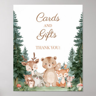Poster Placas E Presentes Sinal Animais Florestais Chás D