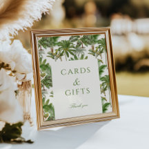 Placas e presentes tropicais para palmeiras