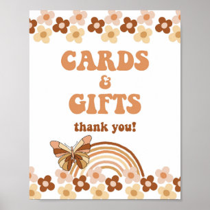 Poster Placas Groovy & Gifts - Símbolo de Chá Hippie Retr