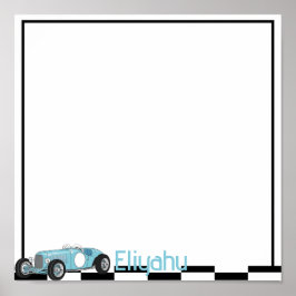 Poster placemat do carro vintage