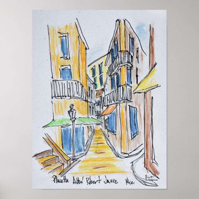 Póster Placette Abbe Robert Jarred | Old Nice, França (Frente)