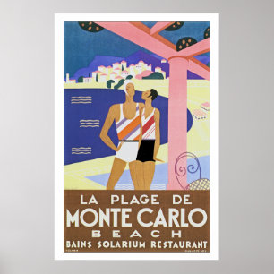 Póster Plage de Monte - Carlo do La