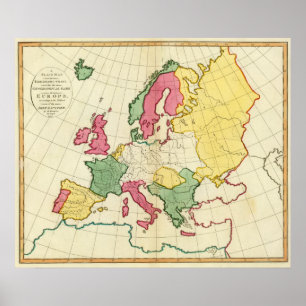 Póster Plain map Europe