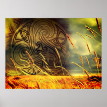Plakat, Poster, Triskele celta, Natureza, Feld, Gr