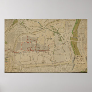 Poster Plan of the Water Supply System in Görlitz, 1794