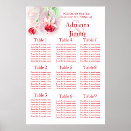 Póster Planejador de Assentos de Mesa de Casamento Rosa V