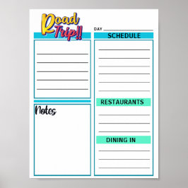 Poster Planejador Diário de Férias de Download Instantâne