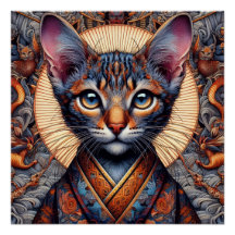Planejador felino de fantasia ornamentado mítico r