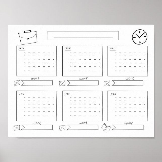 Poster Planejador para a semana (Frente)