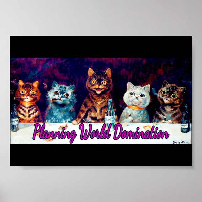 Poster Planejar o Domínio Mundial, Reunião de Louis Wain (Frente)