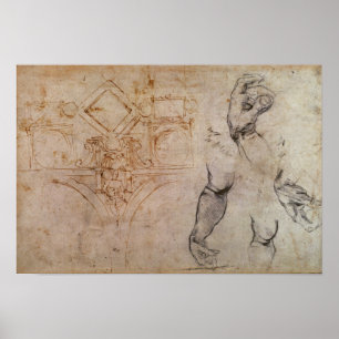 Poster Planeje para o teto da capela de Sistine, c.1508