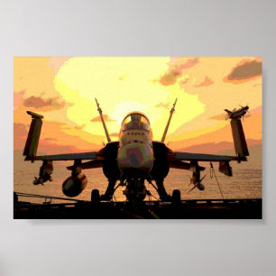 Poster Planes Hornet F A- 18 USA John C. Stênis