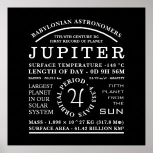 Poster Planet Júpiter - Astronomia Detalhada dos Símbolos