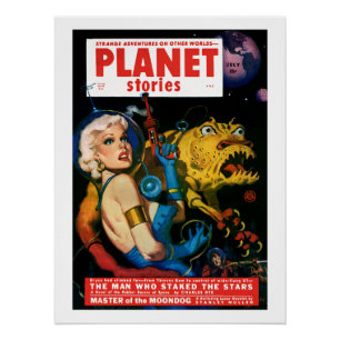 Póster Planet Stories (julho de 1952)