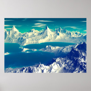 Poster Planeta alienígena - Trabalho de arte 3D ed Comput