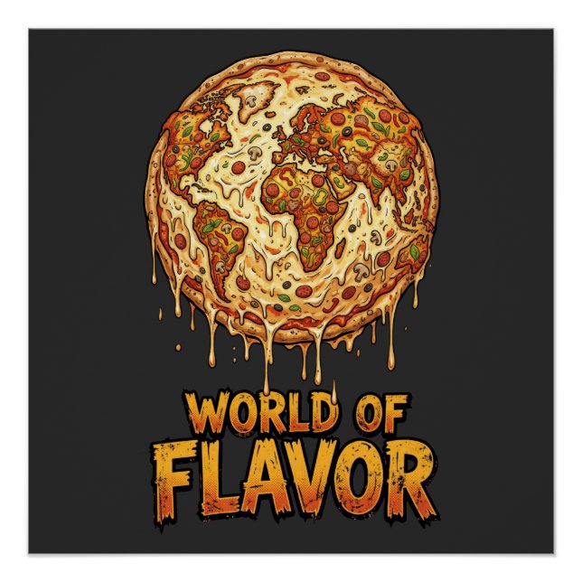 Póster Planeta de Overload de Pizza (Frente)
