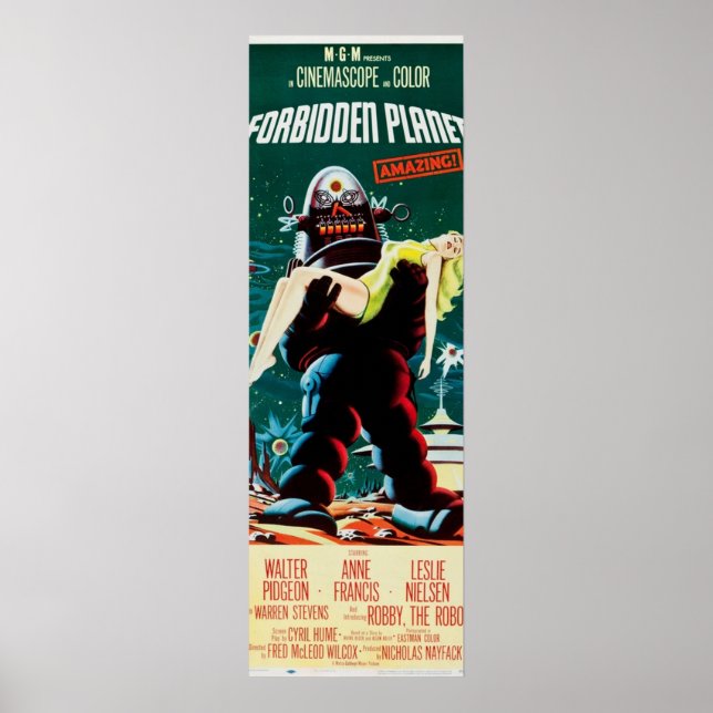 Poster PLANETA FORBIDEN 1956 Ficção Retrocientífica Vinta (Frente)