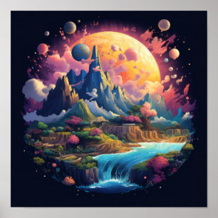 Poster Planeta Incrível Ilustração Artística da Terra par