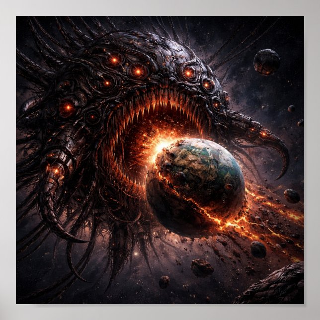 Poster Planeta Monstro Comendo Um Mundo Condenado (Frente)