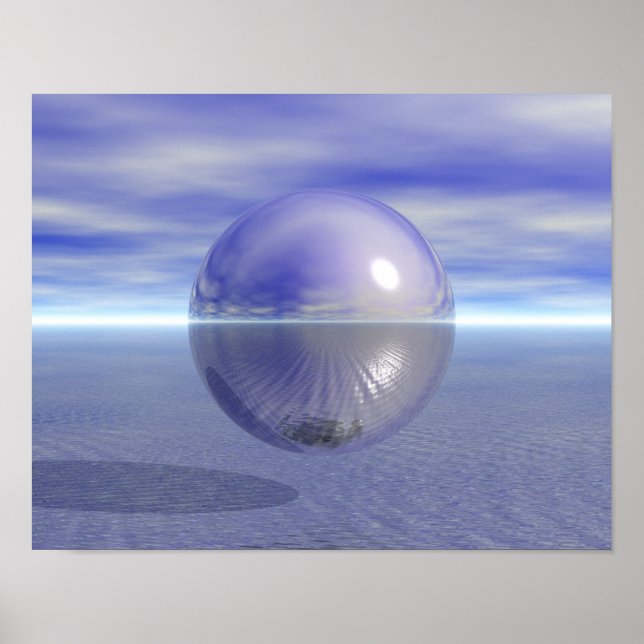 Póster Planeta Oceano Amor Paz Harmonia Roxo Pacífico (Frente)