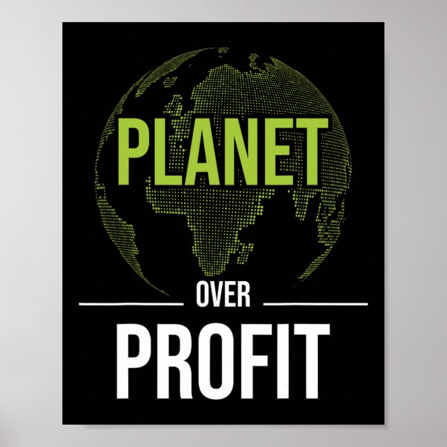 Poster Planeta Sobre Lucro - Eart De Proteção Ambiental (Frente)