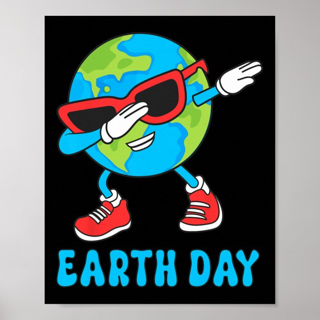 Poster Planeta Terra Dia de Aniversário Dab Groovy Dabbin (Frente)