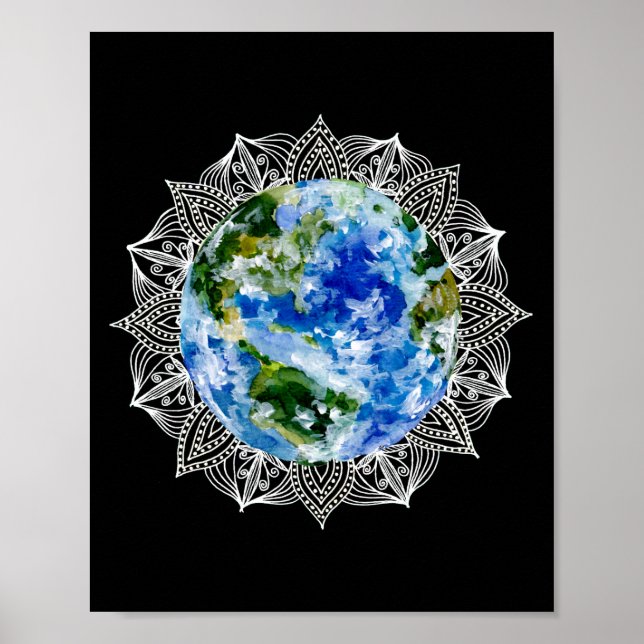Poster Planeta Terra Mandala (Frente)