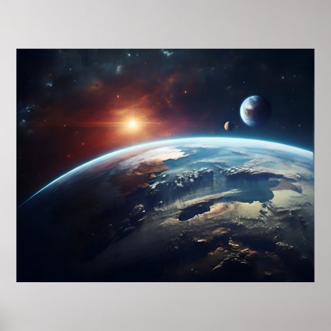 Poster Planeta terrestre a partir do espaço (Frente)
