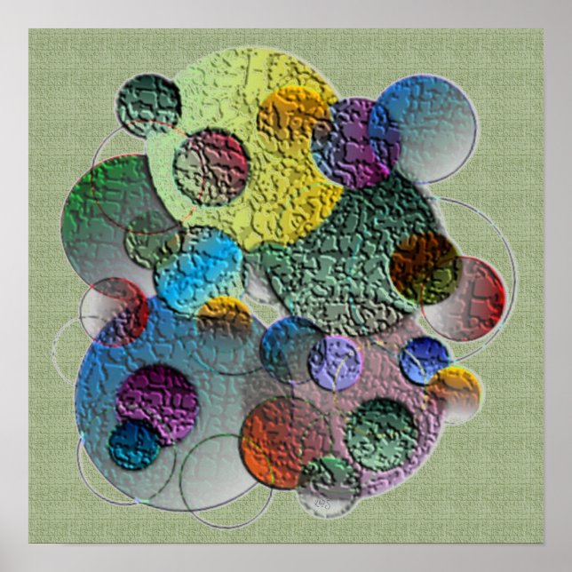 Póster Planetas abstrato (Frente)