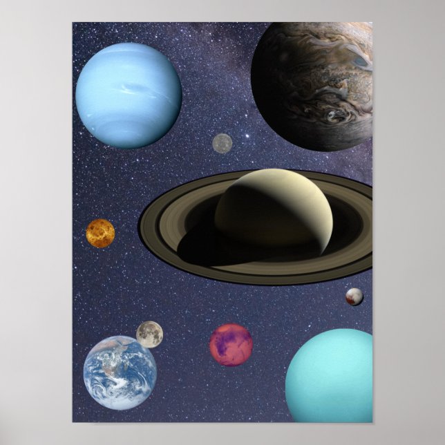 Poster Planetas do sistema solar (Frente)