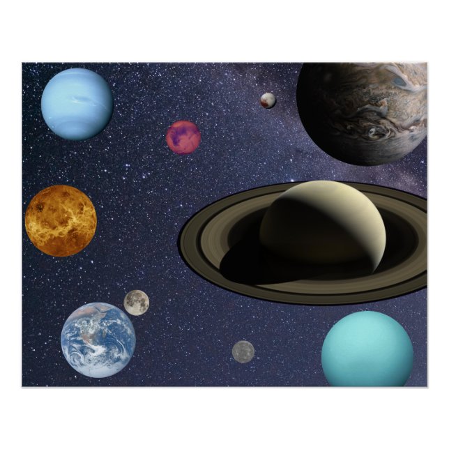 Póster Planetas do sistema solar (Frente)