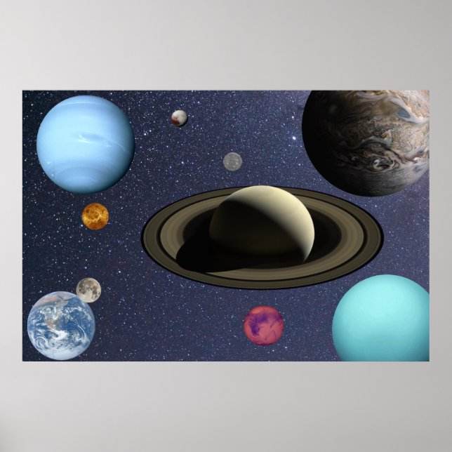 Poster Planetas do sistema solar (Frente)