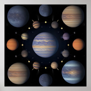 Poster Planetas do Sistema Solar Astronomia Galáxia Ciênc