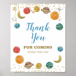 Poster Planetas Espaço Exterior Galáxia Obrigado por vir