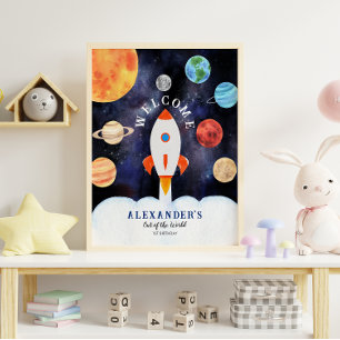 Poster Planetas Galáxicos e Foguete Espacial Stars Boas-v