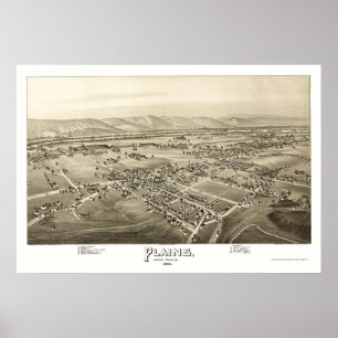 Póster Planícies, mapa panorâmico do PA - 1892