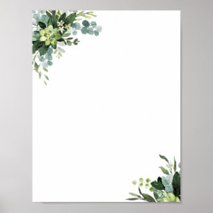 Poster Planilha de Folhagem Verde Eucalyptus
