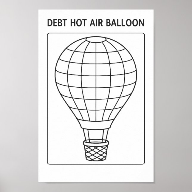 Poster Planilha de Pagamento de Balão de Ar Quente de Dív (Frente)