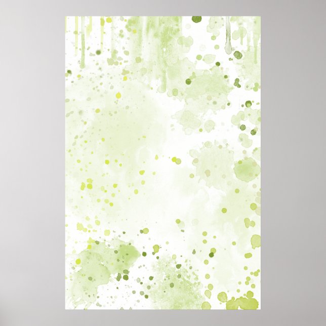 Poster Planilhas de Aquarela Verde e Sage (Frente)