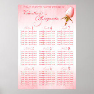 Póster Planner de Mesa de Casamento Rosa Rosa Rosa Rosa R