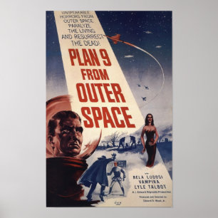 Poster Plano 9 do cartaz cinematográfico do vintage do