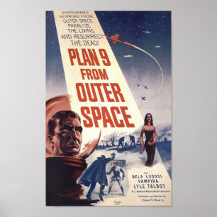 Poster "plano 9 do filme do espaço "