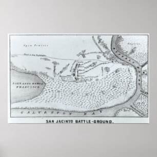 Póster Plano à terra da batalha de San Jacinto