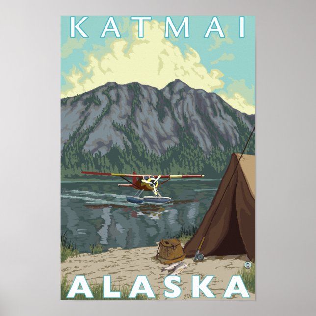 Póster Plano Bush e Pesca - Katmai, Alaska (Frente)