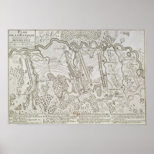 Poster Plano da batalha de Blenheim entre o exército