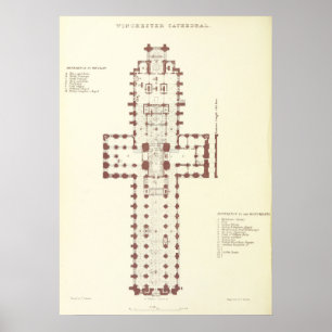 Poster Plano da Catedral de Winchester