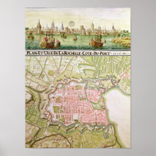 Poster Plano da cidade de La Rochelle, 1736