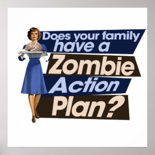Póster Plano de ação Zombie