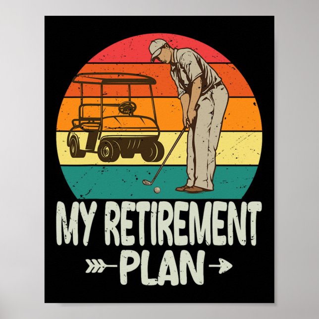 Poster Plano de Aposentadoria de Golfe Camisa de Golfe En (Frente)