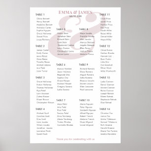 Poster Plano de Assento Mauve Ampersand Casamento   14
